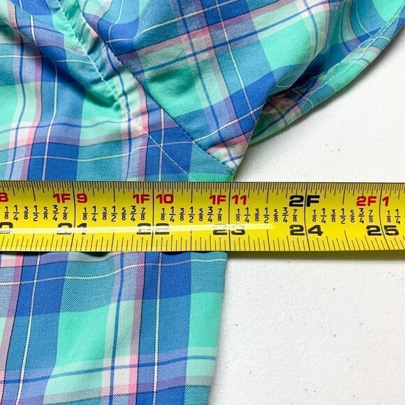 Crown & Ivy Performance Shirt Mens Large Blue Plaid Outdoor Hiking Camping - Picture 10 of 12